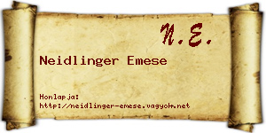 Neidlinger Emese névjegykártya